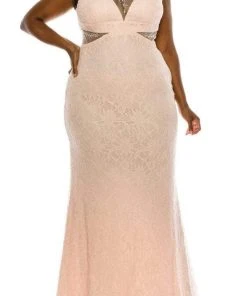 Ignite Evenings - IG119101 Illusion Neck And Back Lace Dress Formal Gowns