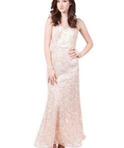 Ignite Evenings - Illusion Shoulders Embellished Trumpet Gown 3530 - 1 Pc Ice Blue In Size 12 Available Formal Gowns