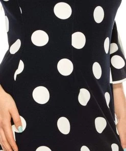 Plus Size Dresses ILE Clothing - SCP1082 Polka Dots Sheath Short Dress