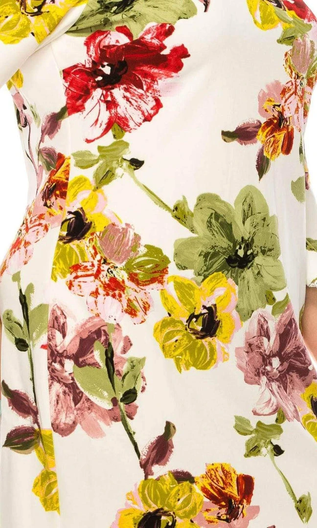 Plus Size Dresses ILE Clothing - SCP5901B Floral Printed Bateau Dress 6 Plus Size Dresses ILE Clothing - SCP5901B Floral Printed Bateau Dress