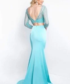 Blush By Alexia Designs Formal Gowns Intrigue - 438 Beaded Illusion Bateau Sheath Dress