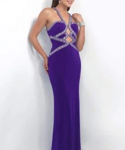 Blush By Alexia Designs Intrigue - Halter Neckline Crystal Embellished Gown 163 Formal Gowns
