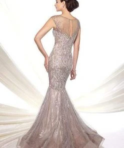 Ivonne D By Mon Cheri - Embroidered Tulle Trumpet Dress 116D25 - 1 Pc Mink In Size 12 Available 7 Ivonne D By Mon Cheri - Embroidered Tulle Trumpet Dress 116D25 - 1 Pc Mink In Size 12 Available