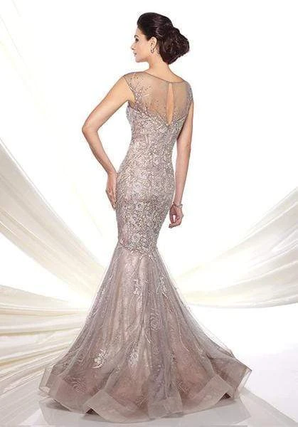 Ivonne D By Mon Cheri - Embroidered Tulle Trumpet Dress 116D25 - 1 Pc Mink In Size 12 Available 5 Ivonne D By Mon Cheri - Embroidered Tulle Trumpet Dress 116D25 - 1 Pc Mink In Size 12 Available