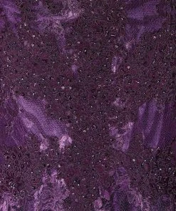 Ivonne D By Mon Cheri - Scalloped Lace Mermaid Evening Gown 215D08 - 1 Pc Eggplant In Size 4 Available Formal Gowns