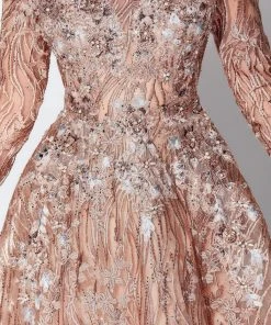 Ivonne D For Mon Cheri - Beaded Illusion Bateau Gown 119D47A - 1 Pc Rose Gold/Multi In Size 10 Available Formal Gowns 7 Ivonne D For Mon Cheri - Beaded Illusion Bateau Gown 119D47A - 1 Pc Rose Gold/Multi In Size 10 Available Formal Gowns