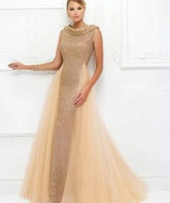 Ivonne D For Mon Cheri - Fitted Beaded Gown With Ballgown Overskirt 118D10 - 1 Pc Jasper Red In Size 6 Available Formal Gowns