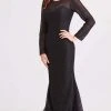 J'Adore Dresses - J15011 Glitter Tulle Long Sleeve Mermaid Dress Formal Gowns