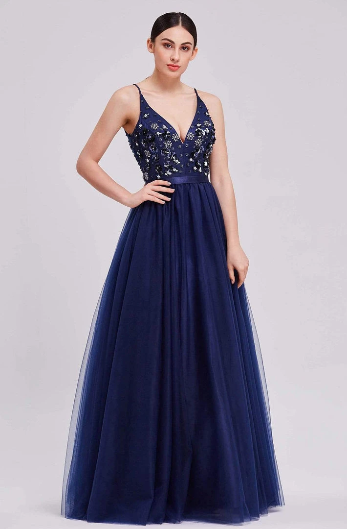 J'Adore Dresses - J16015 Beaded Plunging V-Neck Ballgown Formal Gowns 3 J'Adore Dresses - J16015 Beaded Plunging V-Neck Ballgown Formal Gowns