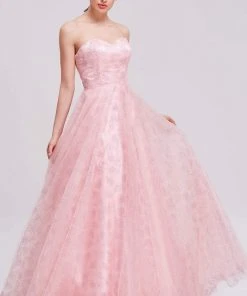 J'Adore Dresses - J16032 Strapless Sweetheart Glitter Rosette Gown Formal Gowns