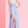 Formal Gowns J'Adore Dresses - J16044 Pleated V-neck Chiffon A-line Dress 2 Formal Gowns J'Adore Dresses - J16044 Pleated V-neck Chiffon A-line Dress