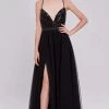 Formal Gowns J'Adore Dresses - J16046 Sequin Tulle A-Line Dress With Slit