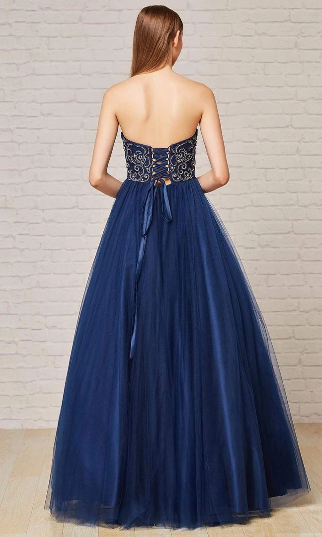 J'Adore Dresses - J18030 Beaded Sweetheart Tulle Long Gown 6 J'Adore Dresses - J18030 Beaded Sweetheart Tulle Long Gown