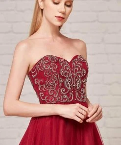 J'Adore Dresses - J18030 Beaded Sweetheart Tulle Long Gown 15 J'Adore Dresses - J18030 Beaded Sweetheart Tulle Long Gown