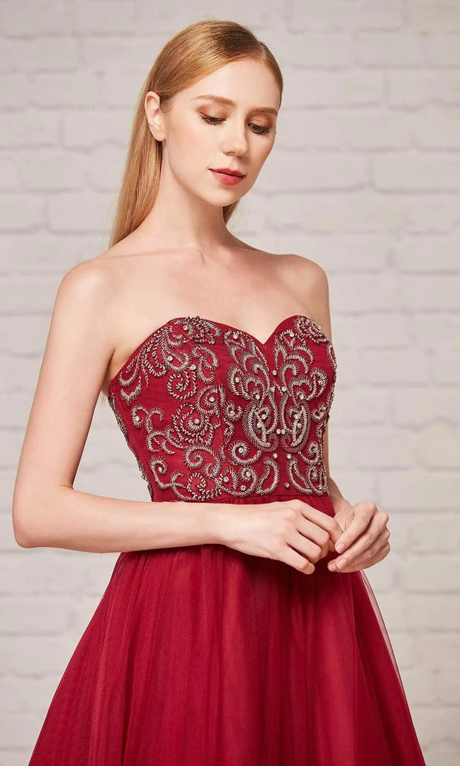 J'Adore Dresses - J18030 Beaded Sweetheart Tulle Long Gown 9 J'Adore Dresses - J18030 Beaded Sweetheart Tulle Long Gown