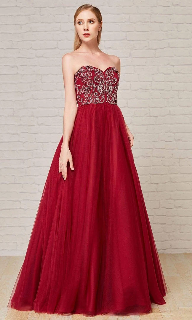J'Adore Dresses - J18030 Beaded Sweetheart Tulle Long Gown 7 J'Adore Dresses - J18030 Beaded Sweetheart Tulle Long Gown