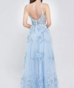 Formal Gowns J'Adore Dresses - J20018 Scoop Tulle A-line Sheer Gown