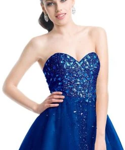 Formal Gowns J'Adore Dresses - J5056L Strapless Fully Beaded Bodice Tulle A-Line Gown 5 Formal Gowns J'Adore Dresses - J5056L Strapless Fully Beaded Bodice Tulle A-Line Gown