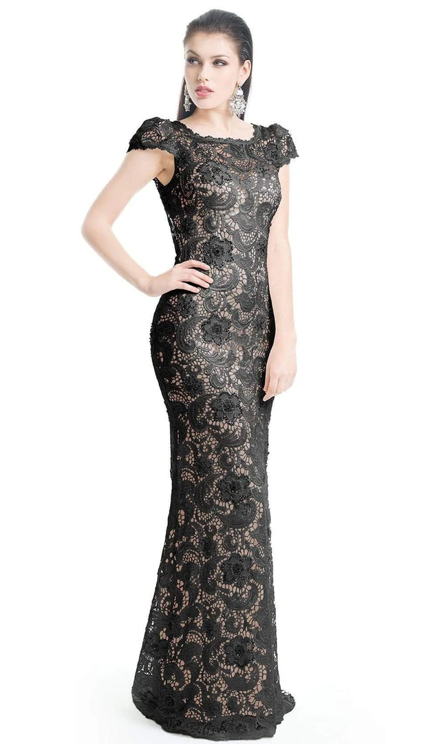 Formal Gowns J'Adore Dresses - J5085 Scoop Neck Keyhole Back Allover Lace Sheath Dress 3 Formal Gowns J'Adore Dresses - J5085 Scoop Neck Keyhole Back Allover Lace Sheath Dress