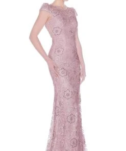 Formal Gowns J'Adore Dresses - J5085 Scoop Neck Keyhole Back Allover Lace Sheath Dress 9 Formal Gowns J'Adore Dresses - J5085 Scoop Neck Keyhole Back Allover Lace Sheath Dress