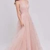 J'Adore Dresses - Ruched V-Neck A-Line Gown J16052 - 1 Pc Champagne In Size 10 Available Formal Gowns