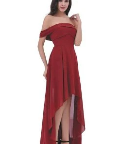 Formal Gowns J'Adore Dresses - J11317 Asymmetrical Neck High Low A-Line Dress