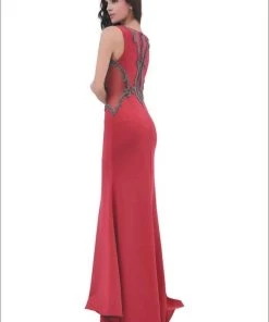 J'Adore Dresses - J11353 Swirl Beaded Illusion Cutout Long Gown 6 J'Adore Dresses - J11353 Swirl Beaded Illusion Cutout Long Gown