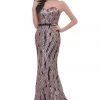 J'Adore Dresses - J11365 Strapless Sequined Foliage Motif Gown Formal Gowns