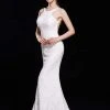 J'Adore Dresses - J12002 Allover Lace Backless Ruffle Accent Mermaid Gown