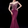 J'Adore Dresses - J12009 Beaded Off Shoulder Long Mermaid Gown Formal Gowns
