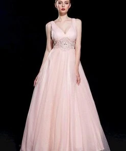 Formal Gowns J'Adore Dresses - J12011 Sleeveless Crystal Embellished Empire Ballgown