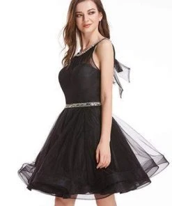 J'Adore Dresses - J12025 Embellished Halter A-line Cocktail Dress Cocktail Dresses