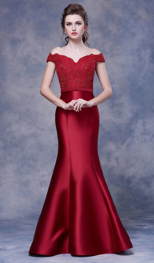 Formal Gowns J'Adore Dresses - J13058 Beaded Off-Shoulder Trumpet Gown 6 Formal Gowns J'Adore Dresses - J13058 Beaded Off-Shoulder Trumpet Gown