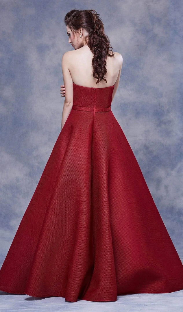Formal Gowns J'Adore Dresses - J13065 Strapless Beaded Waist Pleated Ballgown 4 Formal Gowns J'Adore Dresses - J13065 Strapless Beaded Waist Pleated Ballgown