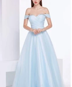 Formal Gowns J'Adore Dresses - J14007 Embellished Off-shoulder Tulle Ballgown
