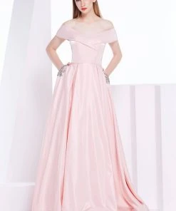 J'Adore Dresses - J14029 Embellished Off-Shoulder A-line Dress Formal Gowns