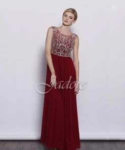 J'Adore Dresses - J3035 Rhinestone Beaded Sleeveless Chiffon Gown