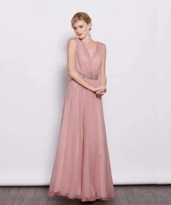 Formal Gowns J'Adore Dresses - J3040 Embellished V-neck A-line Dress