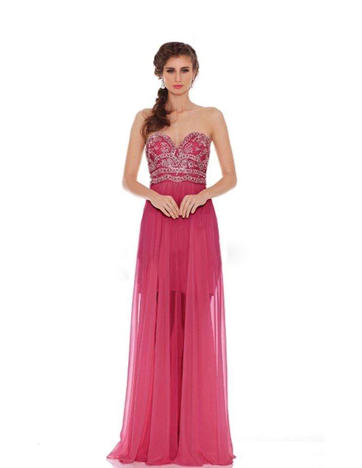 J'Adore Dresses - J6050 Beaded Illusion Overskirt High Slit Gown Formal Gowns 4 J'Adore Dresses - J6050 Beaded Illusion Overskirt High Slit Gown Formal Gowns
