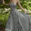 Janique - Embroidered Straight Neck A-line Gown W1691 Formal Gowns 1 Janique - Embroidered Straight Neck A-line Gown W1691 Formal Gowns