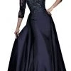 Formal Gowns Janique - Embroidered V-Neck Sleeved Long Mermaid Gown JA3009