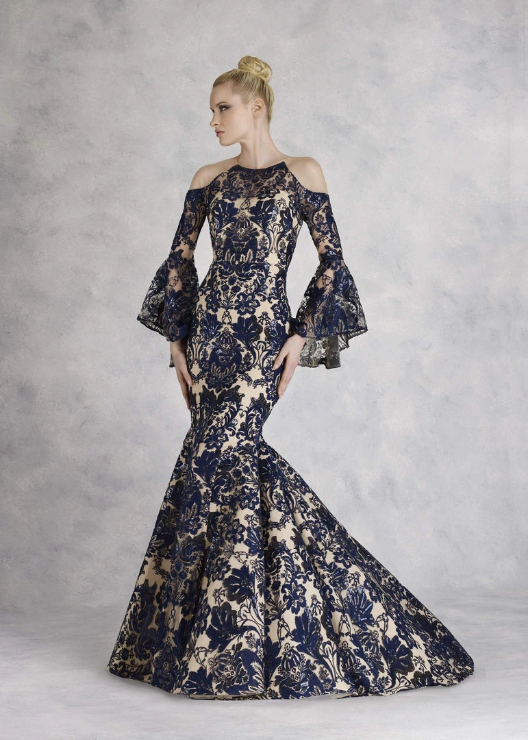 Janique - JA3021 Sequined Jewel Neck Mermaid Dress With Train Formal Gowns 5 Janique - JA3021 Sequined Jewel Neck Mermaid Dress With Train Formal Gowns