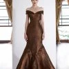 Janique - JQ1908 Metallic Off-Shoulder Mermaid Dress In Bronze 2 Janique - JQ1908 Metallic Off-Shoulder Mermaid Dress In Bronze