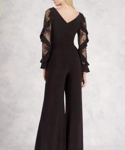 Formal Gowns Janique - K6598 Long Sleeve V-neck Jumpsuit