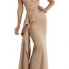 Janique - Splendid Strapless Assymetrical Peplum Mermaid Gown W1674