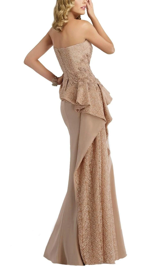 Janique - Splendid Strapless Assymetrical Peplum Mermaid Gown W1674 4 Janique - Splendid Strapless Assymetrical Peplum Mermaid Gown W1674