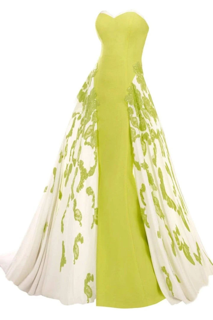 Formal Gowns Janique - Strapless Sweetheart Filigree Overlay Gown W1376 12 Formal Gowns Janique - Strapless Sweetheart Filigree Overlay Gown W1376