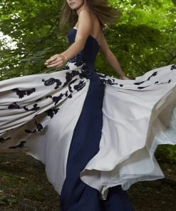 Formal Gowns Janique - Strapless Sweetheart Filigree Overlay Gown W1376 35 Formal Gowns Janique - Strapless Sweetheart Filigree Overlay Gown W1376