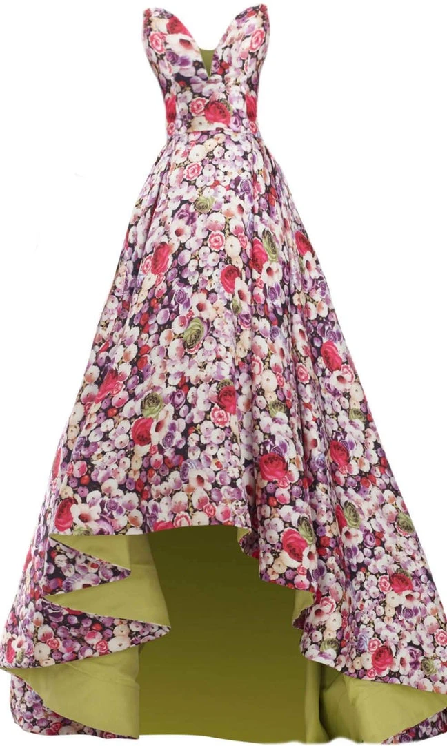 Janique - Strapless Sweetheart Hi-Lo Floral Ballgown JA2002 14 Janique - Strapless Sweetheart Hi-Lo Floral Ballgown JA2002