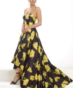 Janique - Strapless Sweetheart Hi-Lo Floral Ballgown JA2002 17 Janique - Strapless Sweetheart Hi-Lo Floral Ballgown JA2002